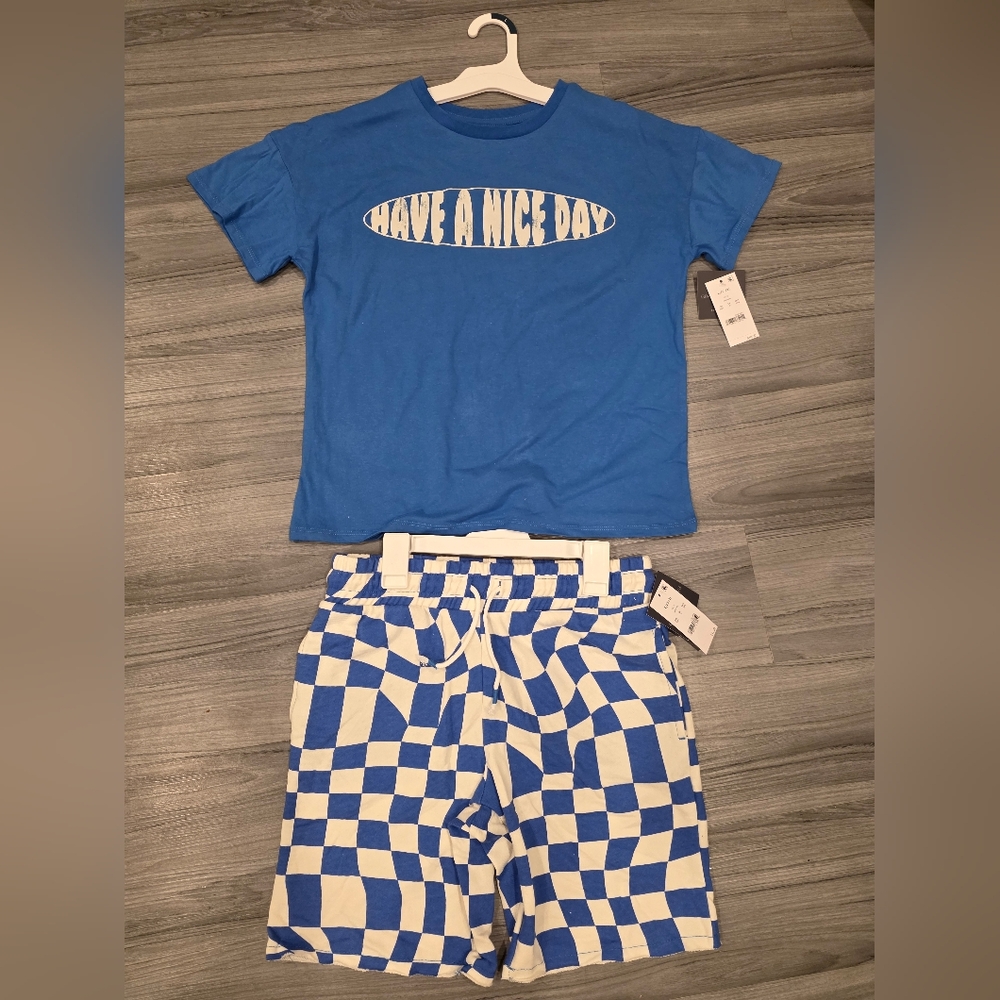 NWT Grayson Thread Kids Boy Shirt Pant 2 Pieces Blue Large 10/12